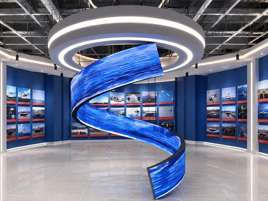 Flexible creative LED display installed in the Spain pavilion