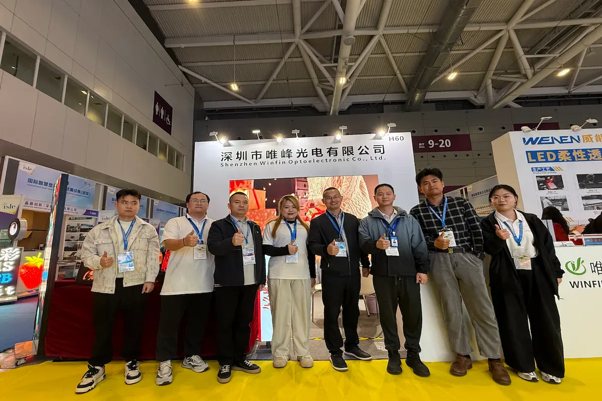 WINFIN LED team at an LED display exhibition